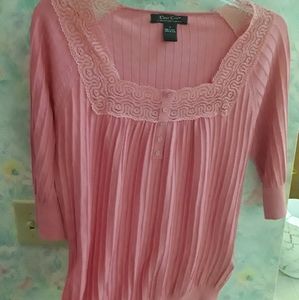 Blush Pink Coral Button Boho Top C'est City L